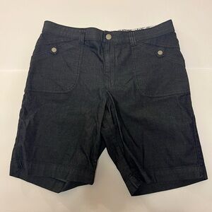 Lee Comfort Waistband Stretch Denim Jean Shorts Like New Dark Blue Size 12